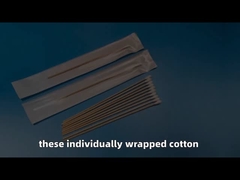 CA-006 Bastón de madera larga biodegradable Sala de limpieza Q Tips Bastón de limpieza de algodón industrial