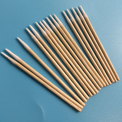3" esponja de algodón acentuada del algodón del micrófono sin pelusa de Bud Wooden Stick 1m m para la limpieza de la fábrica