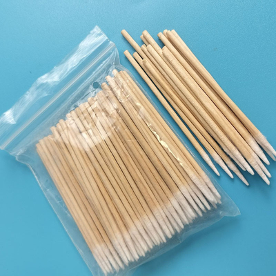 3" esponja de algodón acentuada del algodón del micrófono sin pelusa de Bud Wooden Stick 1m m para la limpieza de la fábrica