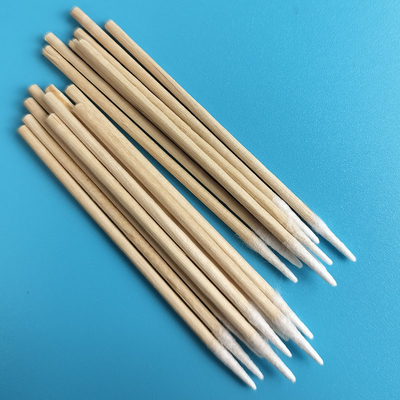 3" esponja de algodón acentuada del algodón del micrófono sin pelusa de Bud Wooden Stick 1m m para la limpieza de la fábrica