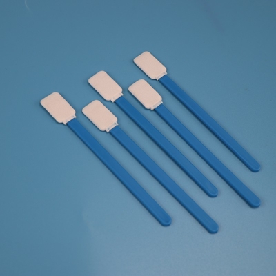 714 Lint Free Green Handle Flat Rectangle Microfiber Swab Supplier para la limpieza de las lentes