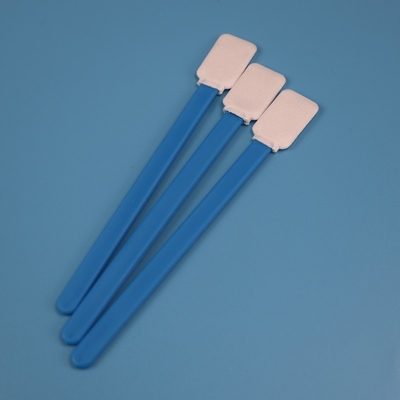 714 Lint Free Green Handle Flat Rectangle Microfiber Swab Supplier para la limpieza de las lentes