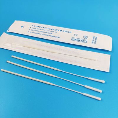 Hisopo de Muestra de Gas EO Estéril con Punta de Nylon Flocado - 150 mm de Largo, Diseño con Punto de Ruptura, Certificado CE para Pruebas Médicas/Farmacéuticas