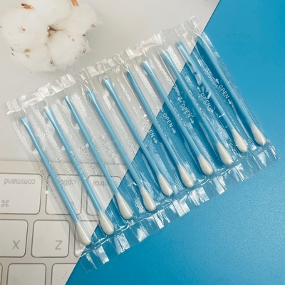 Swabs de algodón de salón profesional envueltos individualmente con puntas redondas / puntiagudas para el uso de extensiones de lápiz en el spa