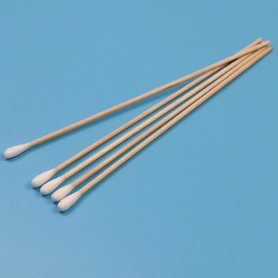 CA-006 Bastón de madera larga biodegradable Sala de limpieza Q Tips Bastón de limpieza de algodón industrial