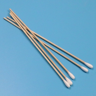 CA-006 Bastón de madera larga biodegradable Sala de limpieza Q Tips Bastón de limpieza de algodón industrial