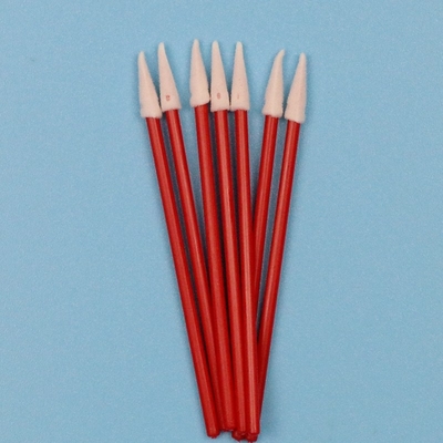 TX750 Lint Free Mini Punzante Esponja Bastón de limpieza de automóviles pequeños Comprimido Swab de espuma de cuarto limpio con mango rojo