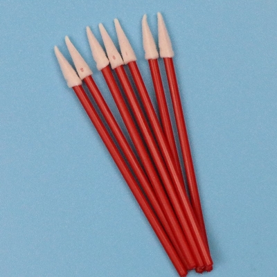TX750 Lint Free Mini Punzante Esponja Bastón de limpieza de automóviles pequeños Comprimido Swab de espuma de cuarto limpio con mango rojo