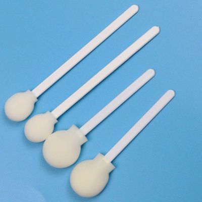 106 mm Disposable blanco de PP Stick Lollipop Esponja Stick Médico de espuma redonda Swab aplicador para la piel antiséptico