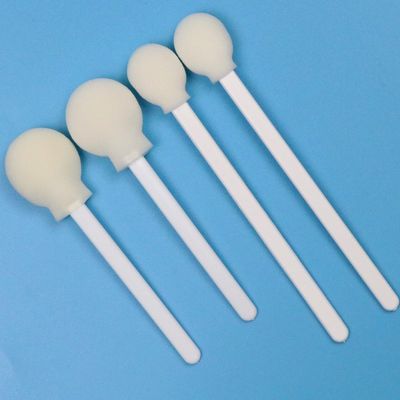 106 mm Disposable blanco de PP Stick Lollipop Esponja Stick Médico de espuma redonda Swab aplicador para la piel antiséptico
