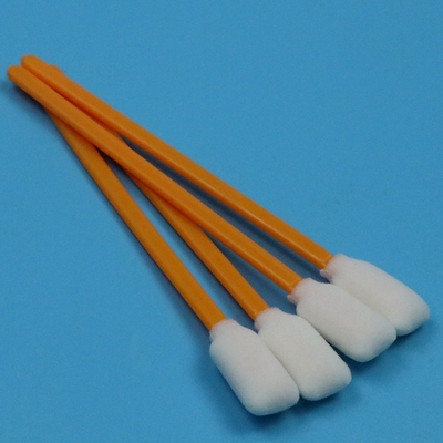 5" Swab de espuma rectangular libre de lino Orange Stick Impresora de inyección de tinta limpieza de espuma Swab para el cuarto limpio