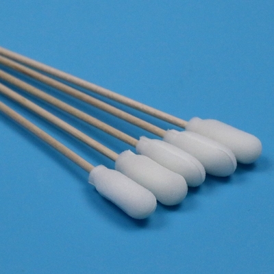 Aplicador de tampón de espuma médica de 15 cm de madera desechable con bastoncillo de algodón dentro