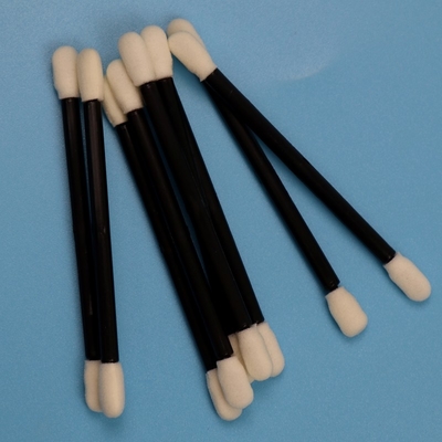 Libre de linto de doble extremo comprimido de limpieza de sala pequeña Swab limpieza de automóviles de espuma Swab con mango negro