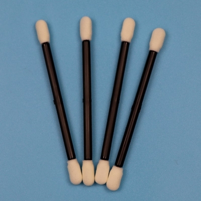 Libre de linto de doble extremo comprimido de limpieza de sala pequeña Swab limpieza de automóviles de espuma Swab con mango negro