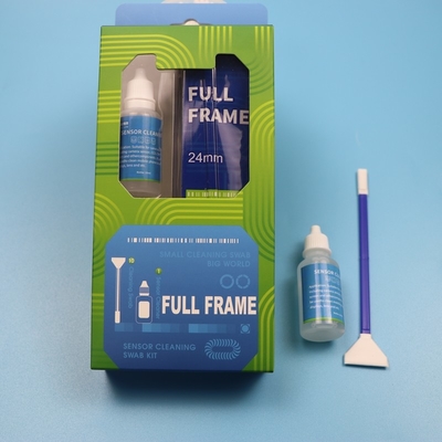 2 en 1 Lint Free Camera Cleaner Sensor Microfiber Swab Kit de limpieza de cámara de fotograma completo con líquido