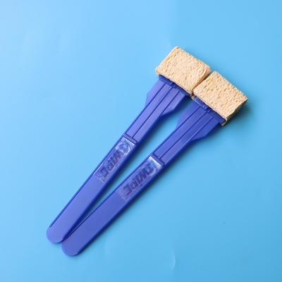 Aplicador de tampón de espuma de celulosa médica de alta absorción rectangular montado en una esponja