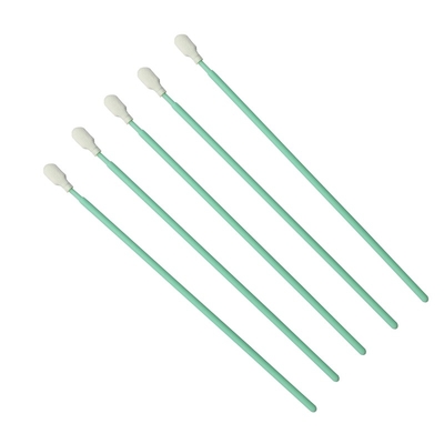 TX761 Lint Free Green Stick Limpieza óptica con bastón de poliéster ESD Limpieza de cuarto limpio