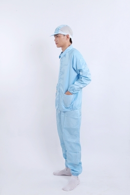 Top y Pantalones Separados con Cuello con Muescas Anti-Estáticos Aprobados para Salas Blancas para Entornos Controlados en Blanco / Azul / Rosa / Negro