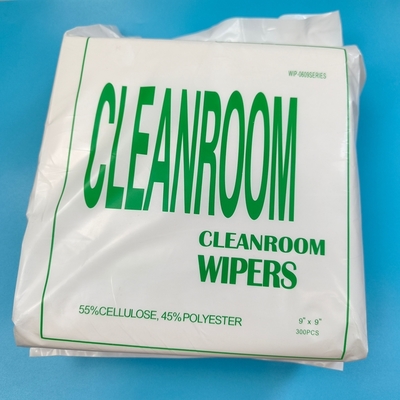 Paños de limpieza para sala blanca de poliéster sin pelusa de 56 g, 9", papel de limpieza resistente al desgaste