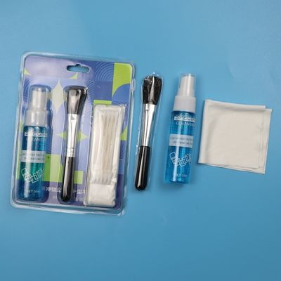 Toallitas de limpieza de microfibra portátiles 4 en 1, kit de limpieza de lentes para portátiles y pantallas con solución