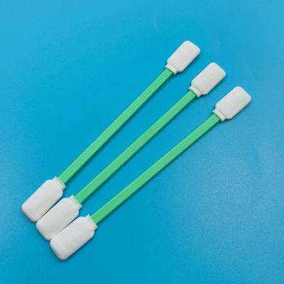 TX714 Lint Free Flat Square ESD Polyester Swab Limpieza de superficie de la habitación limpia Swab con doble cabeza