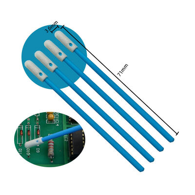 742 Mango azul sin pelusa Hisopo de esponja de precisión de 3,6 mm Punta de espuma de limpieza electrónica Hisopo para detalles para sala blanca