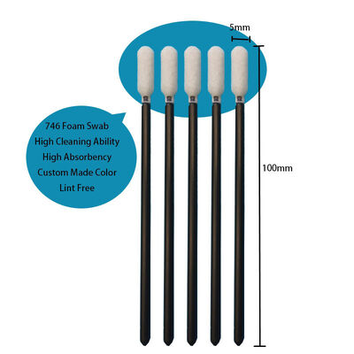Hisopo de limpieza automotriz con mango negro sin pelusa TX746, hisopo para detalles, hisopo de espuma de precisión para limpieza de automóviles