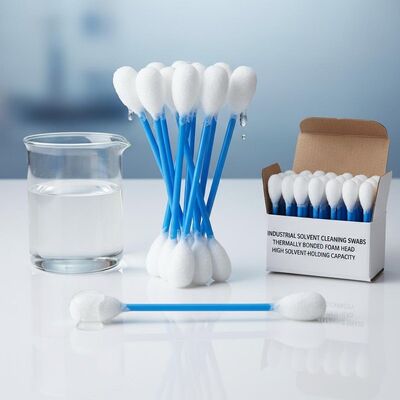 Swabs de limpieza con disolvente industrial con cabeza de espuma unida térmicamente, alta capacidad de retención de disolvente
