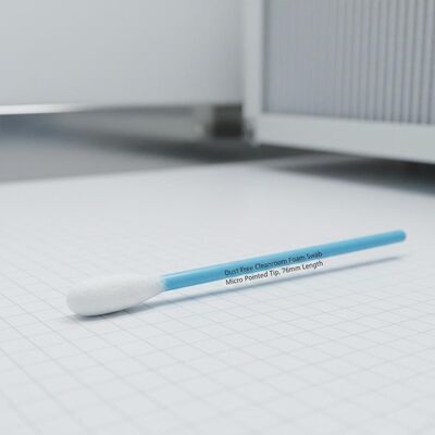 Swab de espuma libre de polvo de la sala limpia con punta micro puntiaguda para limpieza electrónica 76 mm de longitud
