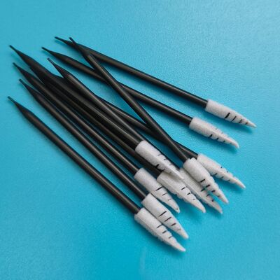 751 Lint Free Black Handle Espiral Pointed Car Cleaning Detallado Swab Punta de espuma en el cuarto limpio Swab para limpieza de auriculares