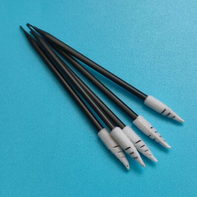 751 Lint Free Black Handle Espiral Pointed Car Cleaning Detallado Swab Punta de espuma en el cuarto limpio Swab para limpieza de auriculares