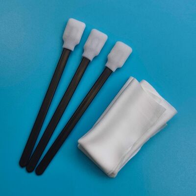 Lint Free Black Handle Rectangular Sponge Detailing Swab Foam Tip Swab Printer Cleaning Kit with Polyester Wipes