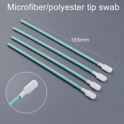 TX761 Cubierto de poliéster de sala limpia con punta libre de lingotes y mango de PP duradero para limpieza de PCB y lentes ópticos 6.6 pulgadas 100pcs