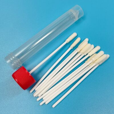8cm de papel blanco desechable de punta de espuma estéril Swab VTM Kit Prueba de gripe Swab oral Pruebas ambientales Swab Swab de muestreo de superficie