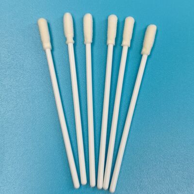 8cm de papel blanco desechable de punta de espuma estéril Swab VTM Kit Prueba de gripe Swab oral Pruebas ambientales Swab Swab de muestreo de superficie