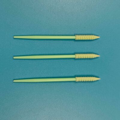 Varilla rígida de PP 752, esponja larga en punta en espiral, hisopo para detalles, hisopo con punta de espuma de limpieza de precisión para sala blanca