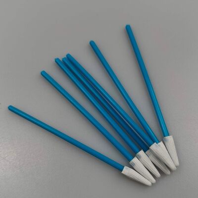 Hisopo sin pelusa con mango azul, mini hisopo de poliéster puntiagudo, hisopo de limpieza de precisión para sala blanca
