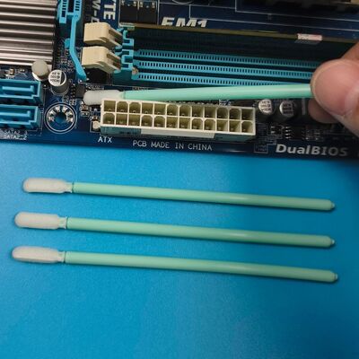 TX709, palo de PP verde, esponja de limpieza de precisión, hisopo para sala limpia, punta de espuma, hisopo para detalles, hisopo de limpieza electrónica