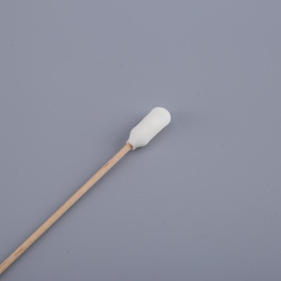 Palillo de madera de las esponjas de algodón de la manija de la cabeza de la esponja blanca para el chequeo del hospital