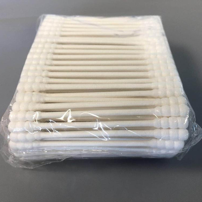 La esponja blanca del brote del algodón de la manija de papel redonda va a la limpieza cosmética