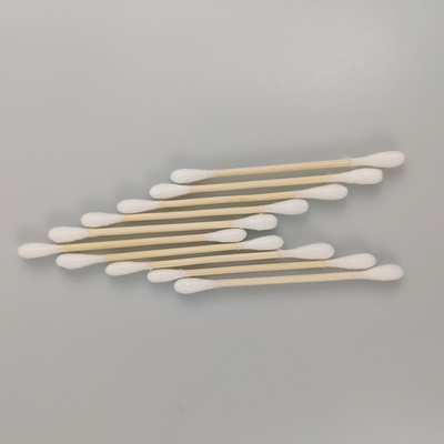 Algodón principal doble Bud Swab de la manija de bambú biodegradable de ECO en la caja de papel