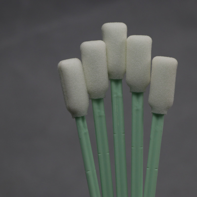Hisopos de espuma con mango duradero (50 piezas) - 125 mm, cabeza de esponja con mango naranja/negro sin pelusa para limpieza de superficies sensibles