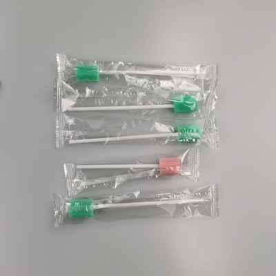 Hisopos de cuidado bucal con código de color – Puntas de esponja redonda de flor empaquetadas individualmente (Verde/Rosa) para uso médico y doméstico