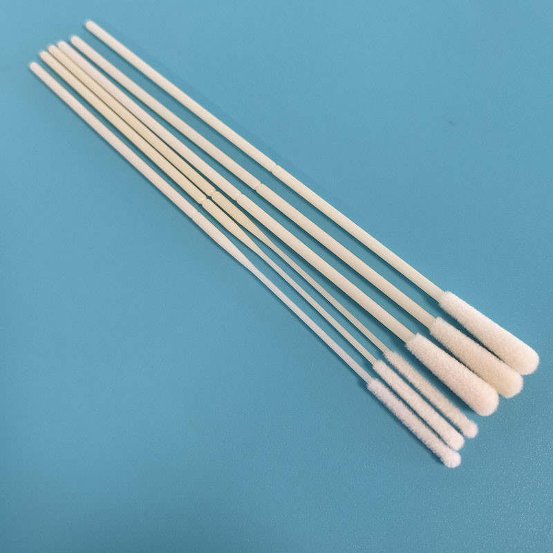 ABS Stick Flocked Nylon Nasal Swab Colección de muestras Swab con punto de ruptura Envuelto individualmente