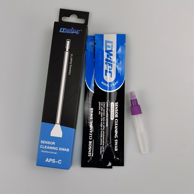 Swabs de limpieza de sensores de palo azul libres de lino para el mantenimiento de sensores de cámara