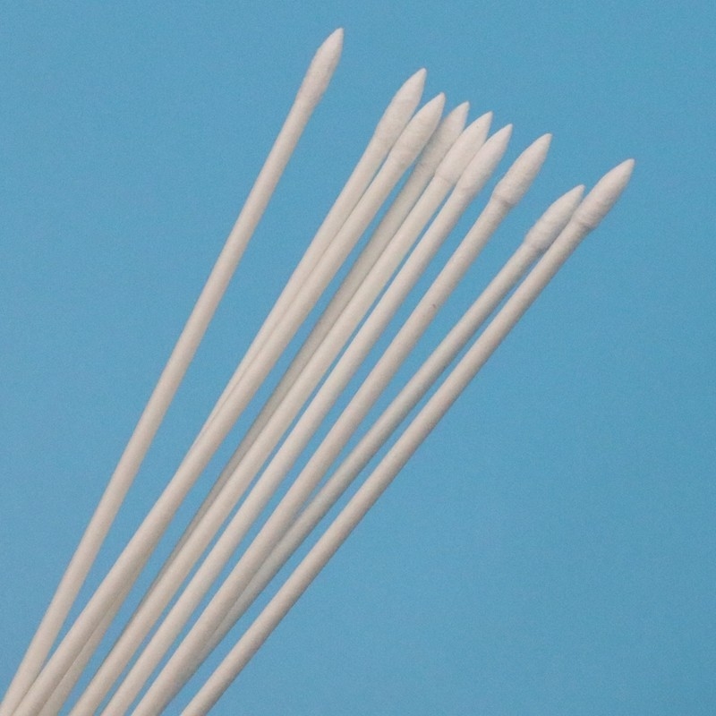 BB-013 Papel biodegradable Mini Punto de la sala limpia Q consejos de limpieza industrial de algodón Bud Swab Huby Stick