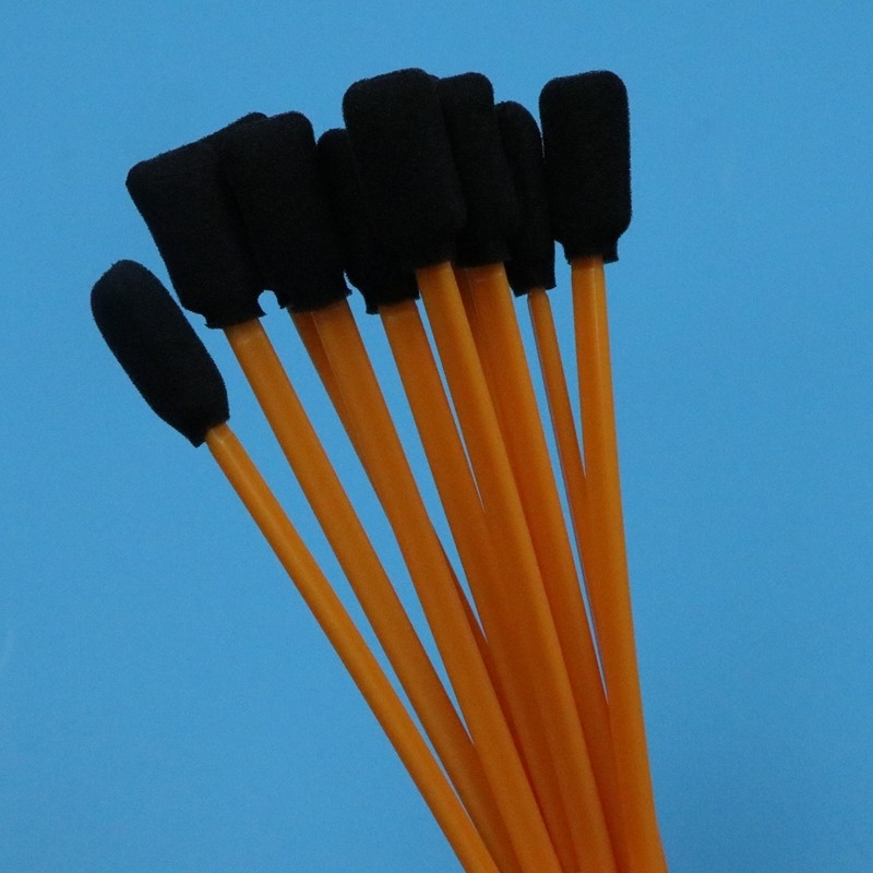 5" Swab de esponja negra libre de mofeta Barril naranja Rectangular de cuarto limpio Swab de espuma para limpieza de impresora