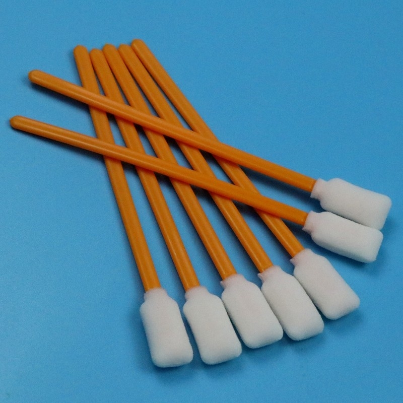 5" Swab de espuma rectangular libre de lino Orange Stick Impresora de inyección de tinta limpieza de espuma Swab para el cuarto limpio