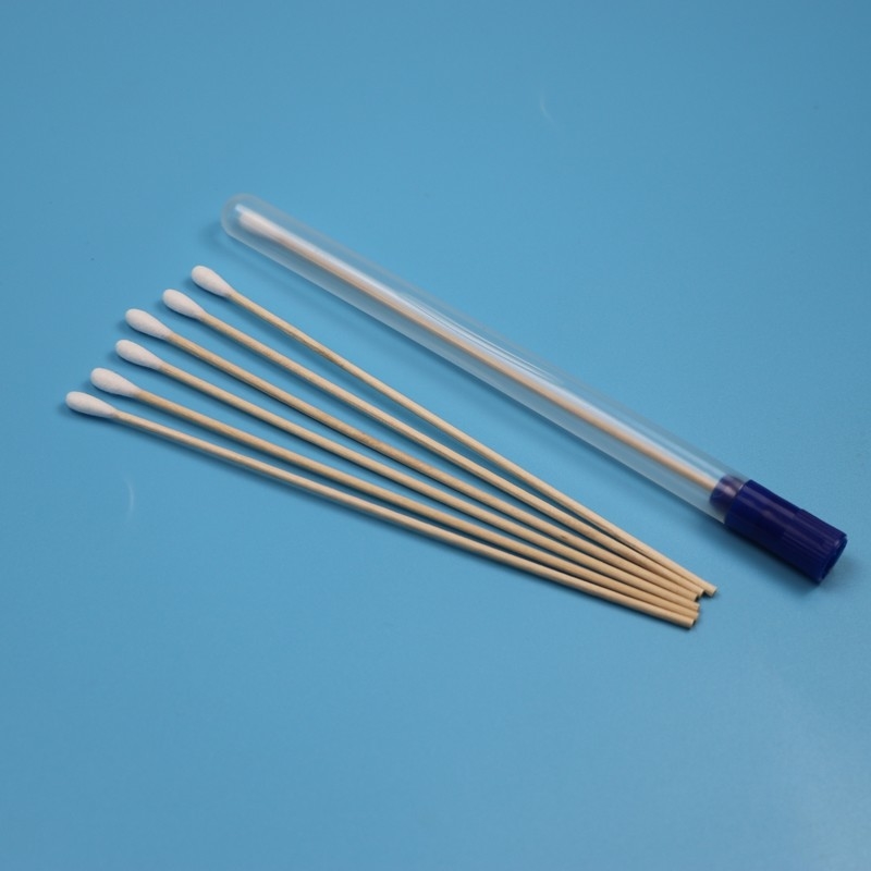 Swab oral de una sola vez de madera con punta de algodón Swab estéril de recolección de muestras con tubo VTM Kit