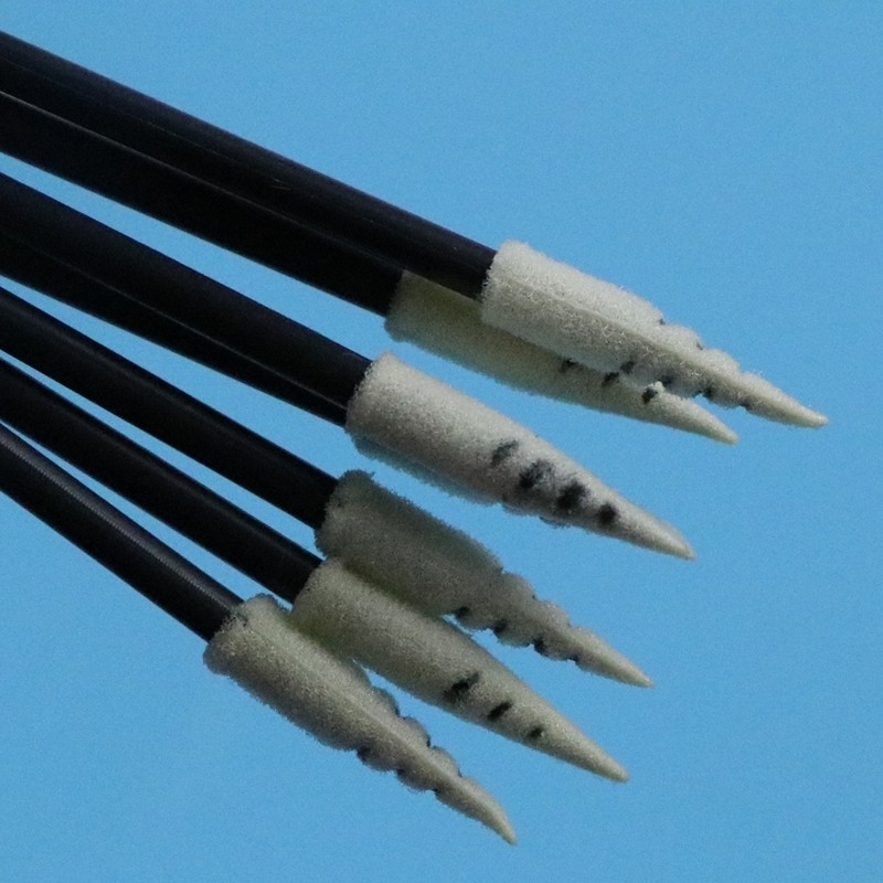 751 Espiral libre de linto con punta Swab de cuarto limpio pequeño Swab de espuma para limpieza de automóviles con mango negro